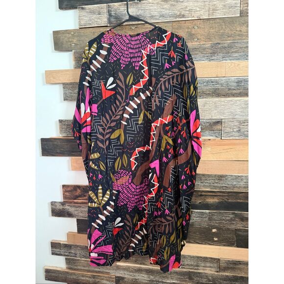 Gudrun Sjödén women's cotton kimono duster multicolor floral pattern size S/M - Picture 2 of 8